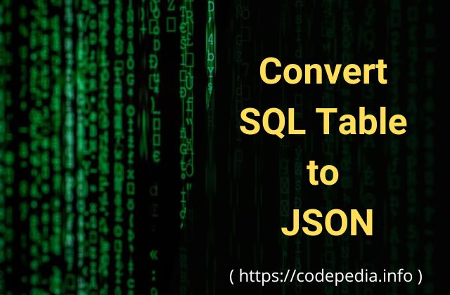 Convert SQL Table Data into JSON format string in MS SQLServer [2 ways]